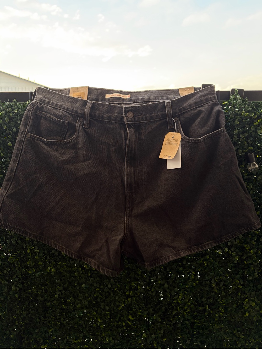 Levi's High Waist Black Denim Shorts